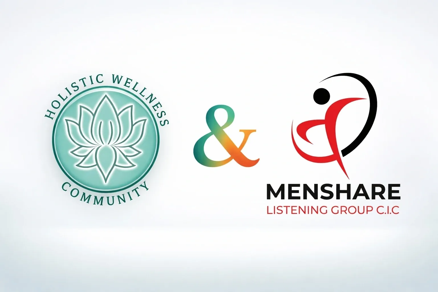 Logos of Holistic Wellness Community and Mensah Listening Group side by side.